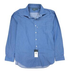 NWT Ralph Lauren Chambray Denim Long Sleeve Button Down Casual Old Money Minimal